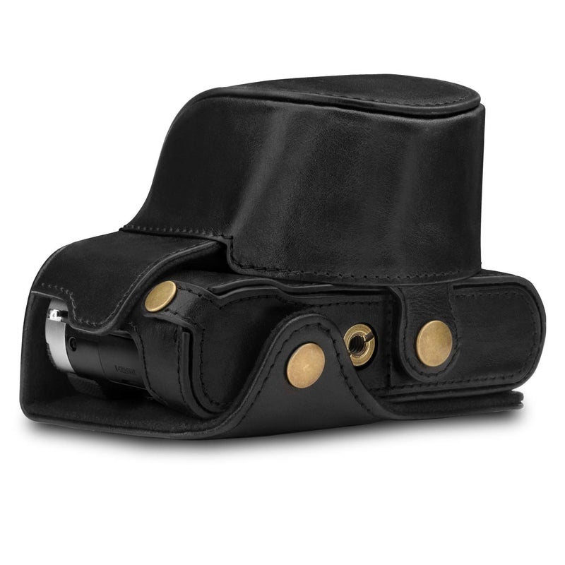 MegaGear MG1605 Ever Ready Genuine Leather Camera Case Compatible with Leica D-Lux 7 - Black - Image 2